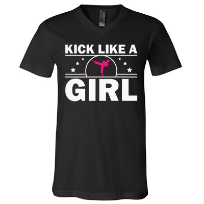 Cool Karate Gift Kickboxing Karate Lover Taekwondo Cute Karate  V-Neck T-Shirt