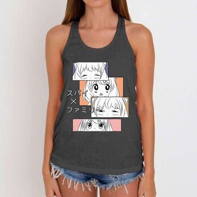 Cute Kawaii Girl Emotions X Family Anime Manga Japanese Women's Knotted Racerback Tank