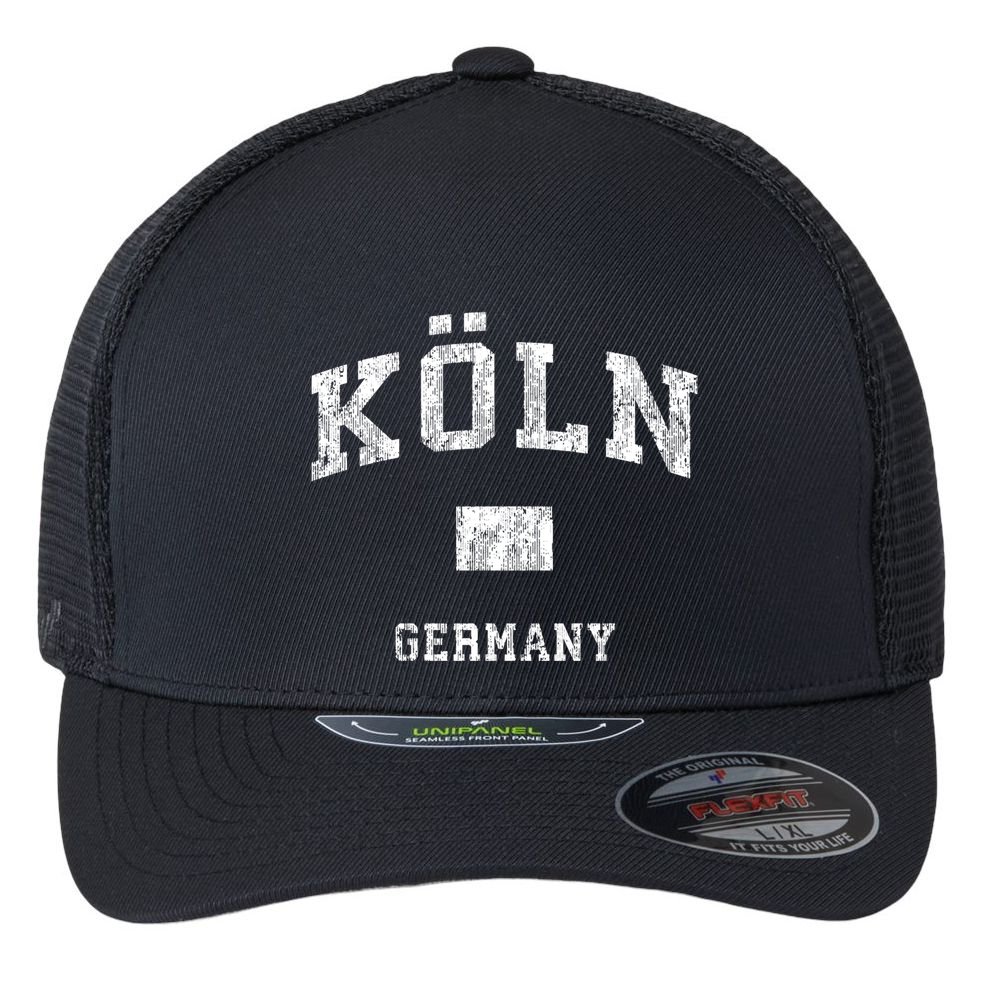 Cologne Koln Germany Vintage Athletic Sports Design Hoo Flexfit Unipanel Trucker Cap