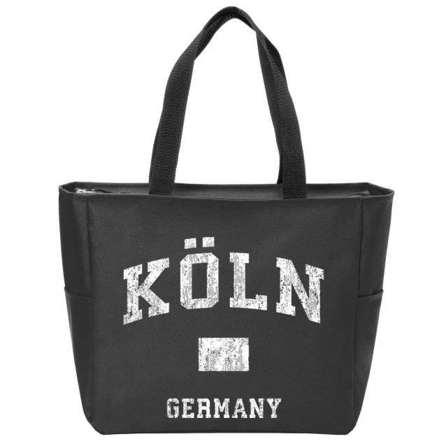 Cologne Koln Germany Vintage Athletic Sports Design Hoo Zip Tote Bag