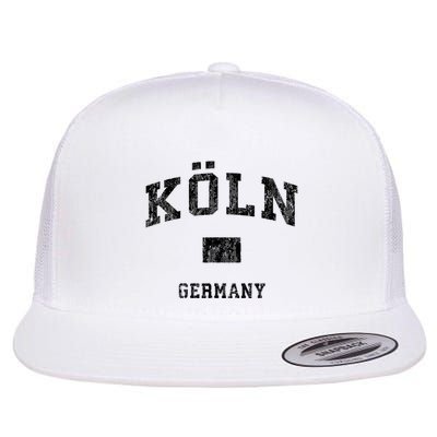 Cologne Koln Germany Vintage Athletic Sports Design Hoo Flatbill Hat