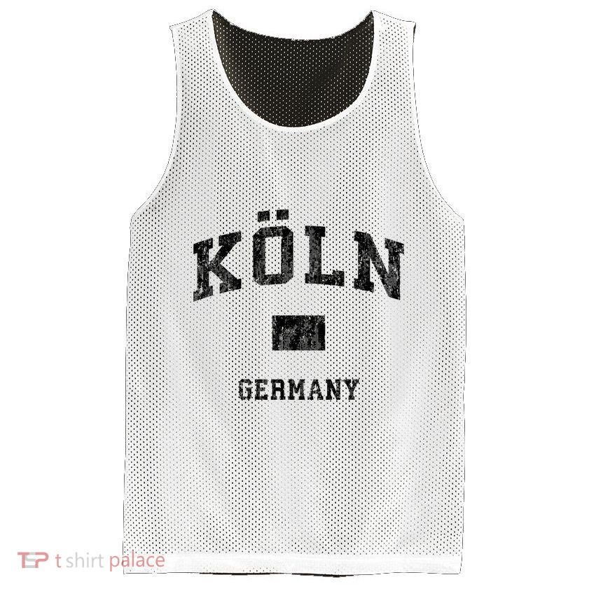 Cologne Koln Germany Vintage Athletic Sports Design Hoo Mesh Reversible Basketball Jersey Tank