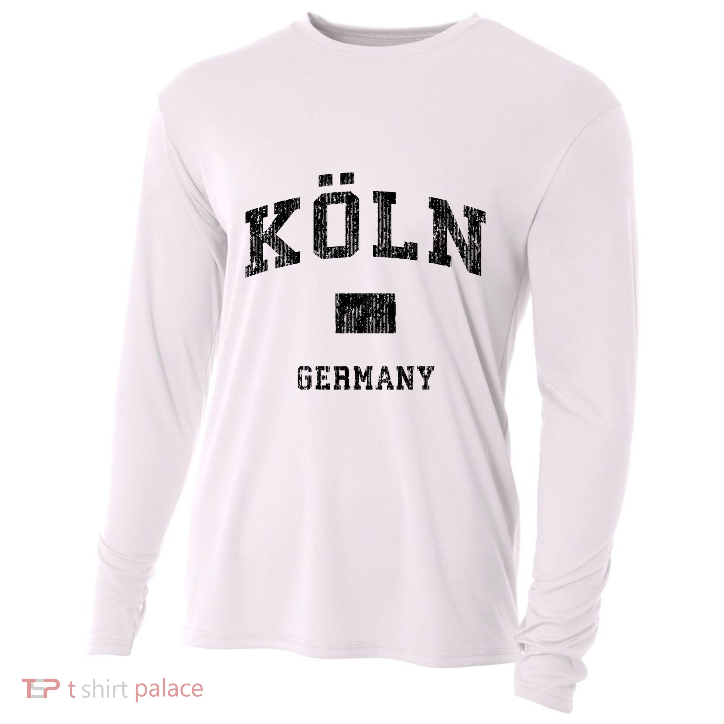 Cologne Koln Germany Vintage Athletic Sports Design Hoo Cooling Performance Long Sleeve Crew