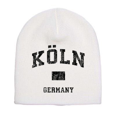 Cologne Koln Germany Vintage Athletic Sports Design Hoo Short Acrylic Beanie