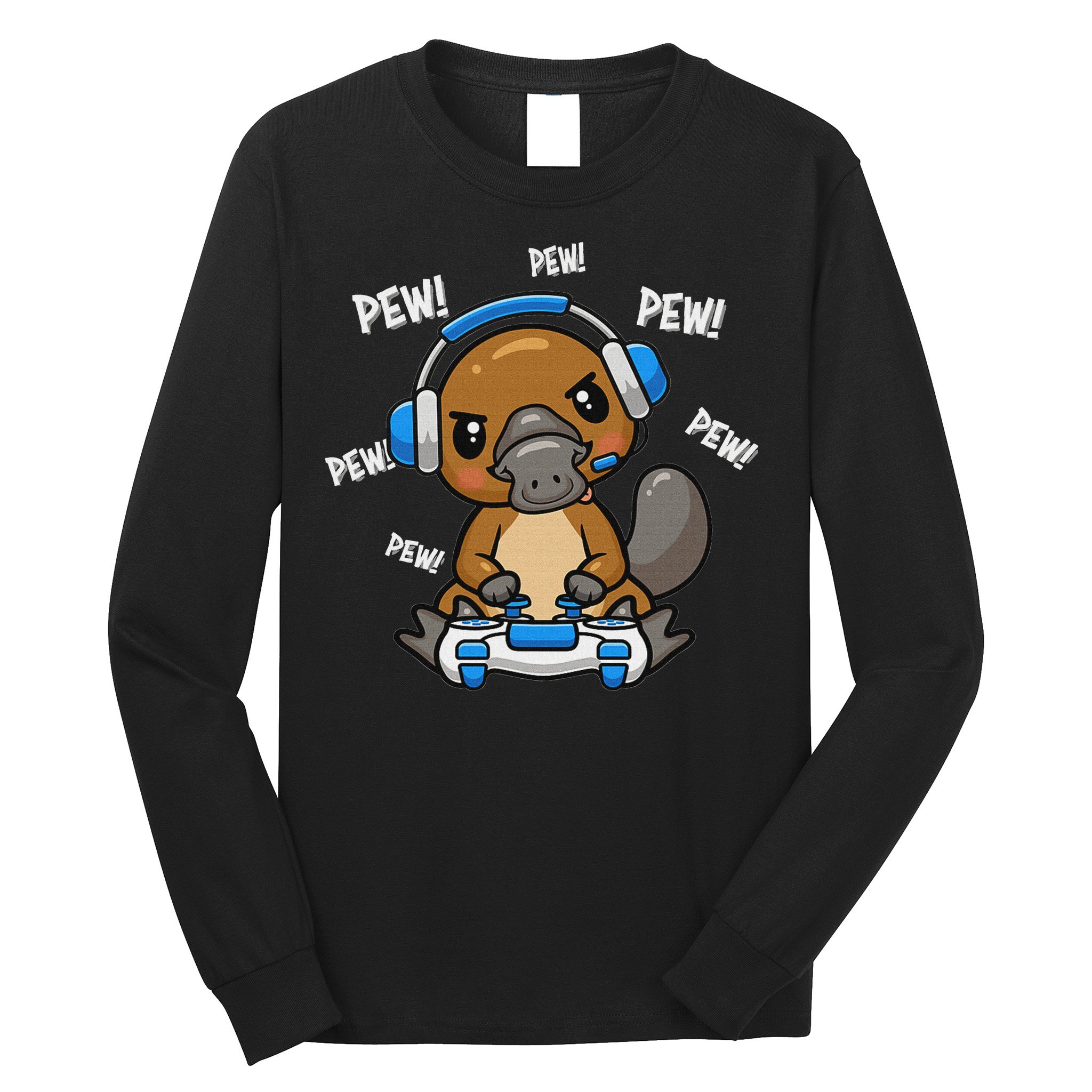 Cute Kawaii Gamer Platypus Lover Long Sleeve Shirt