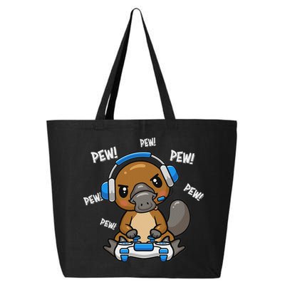 Cute Kawaii Gamer Platypus Lover 25L Jumbo Tote