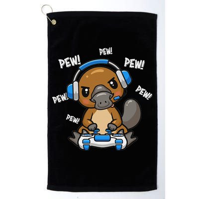 Cute Kawaii Gamer Platypus Lover Golf Towel