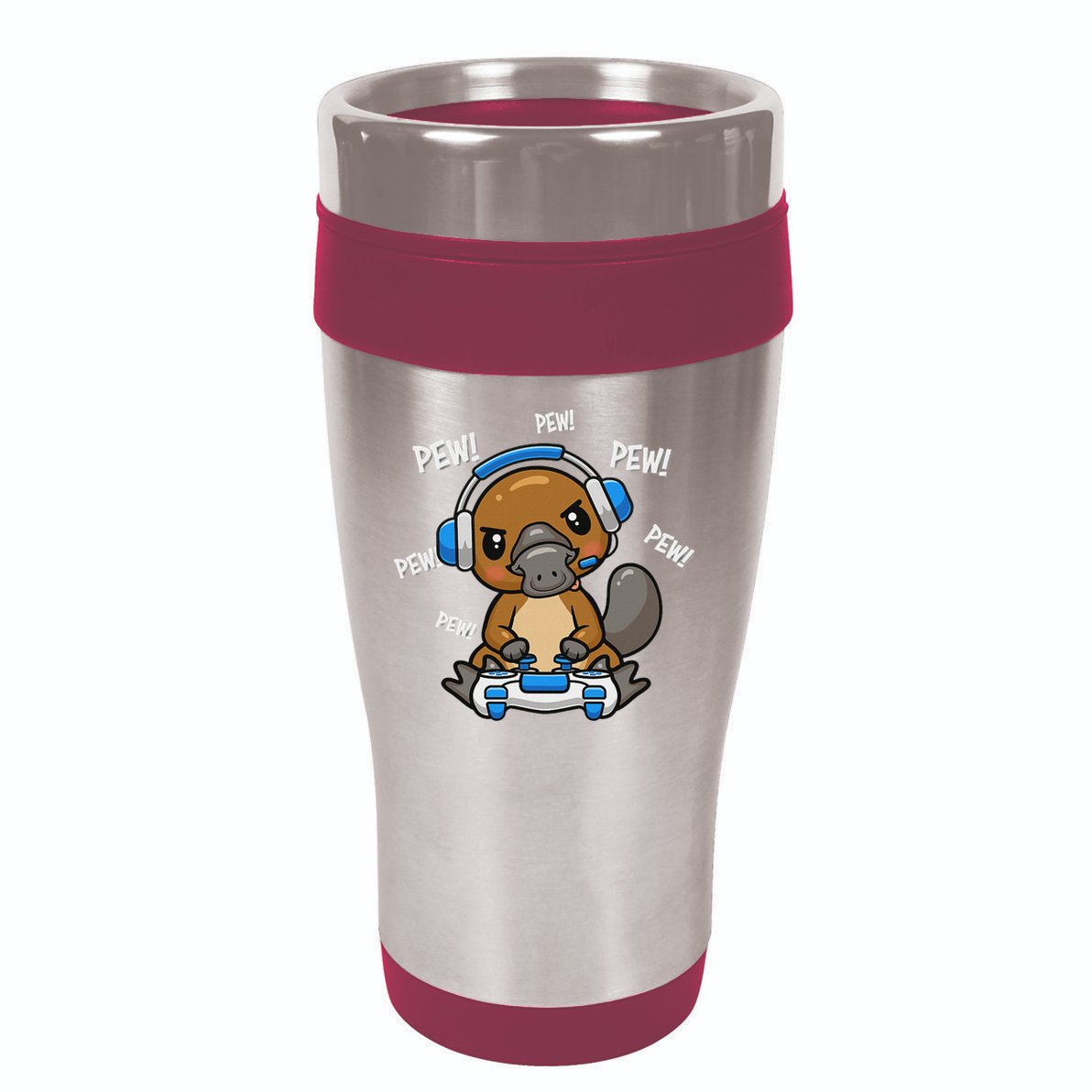 Cute Kawaii Gamer Platypus Lover 16oz Travel Tumbler