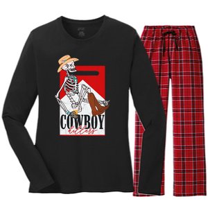 Cowboy Killer Graphic Tee Women's Long Sleeve Flannel Pajama Set 