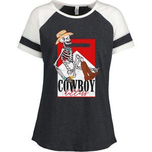 Cowboy Killer Graphic Tee Enza Ladies Jersey Colorblock Tee