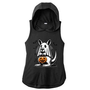 Cute Kangaroo Ghost Funny Halloween Trick Or Treat Ladies PosiCharge Tri-Blend Wicking Draft Hoodie Tank