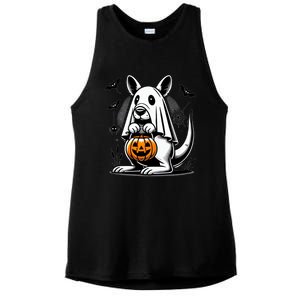 Cute Kangaroo Ghost Funny Halloween Trick Or Treat Ladies PosiCharge Tri-Blend Wicking Tank