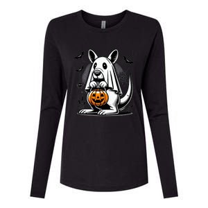 Cute Kangaroo Ghost Funny Halloween Trick Or Treat Womens Cotton Relaxed Long Sleeve T-Shirt