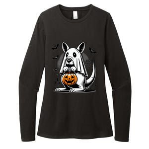 Cute Kangaroo Ghost Funny Halloween Trick Or Treat Womens CVC Long Sleeve Shirt