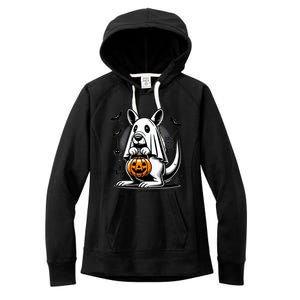 Cute Kangaroo Ghost Funny Halloween Trick Or Treat Women's Fleece Hoodie