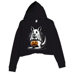 Cute Kangaroo Ghost Funny Halloween Trick Or Treat Crop Fleece Hoodie