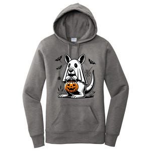 Cute Kangaroo Ghost Funny Halloween Trick Or Treat Women's Pullover Hoodie