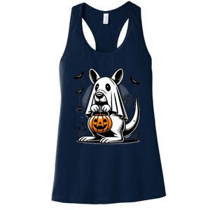 Cute Kangaroo Ghost Funny Halloween Trick Or Treat Women's Racerback Tank