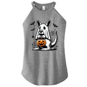 Cute Kangaroo Ghost Funny Halloween Trick Or Treat Women's Perfect Tri Rocker Tank