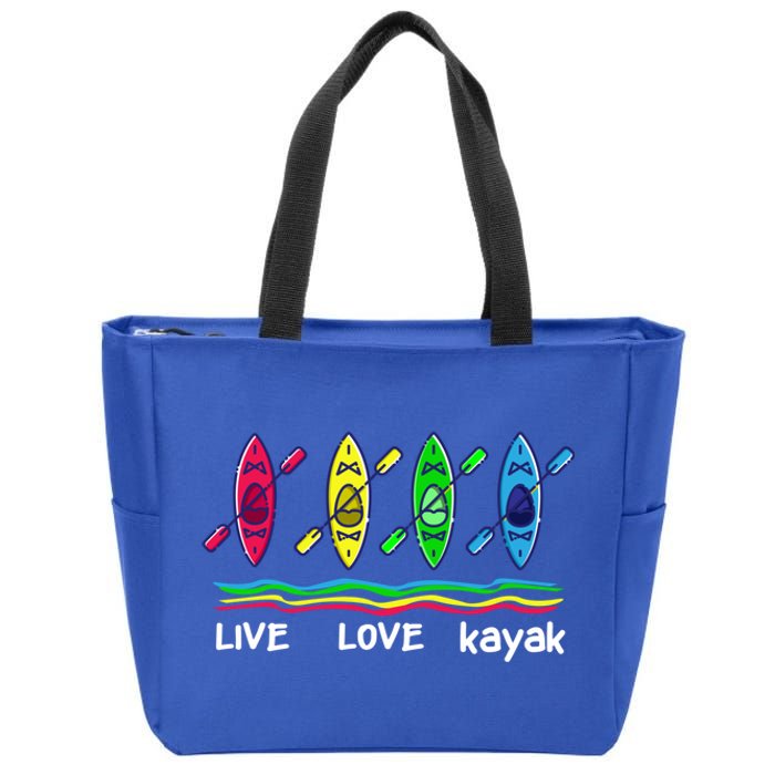 Cool Kayaks Gift For Outdoor Funny Kayaking Boating Cute Gift Zip Tote Bag