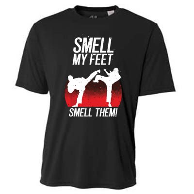 Cool Karate Gift For Boy Girl Funny Smell My Feet Karate Cooling Performance Crew T-Shirt