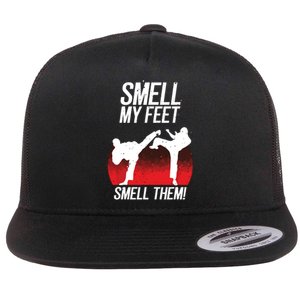 Cool Karate Gift For Boy Girl Funny Smell My Feet Karate Flat Bill Trucker Hat