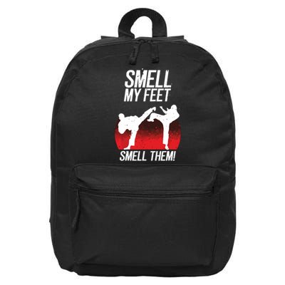 Cool Karate Gift For Boy Girl Funny Smell My Feet Karate 16 in Basic Backpack