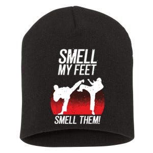 Cool Karate Gift For Boy Girl Funny Smell My Feet Karate Short Acrylic Beanie