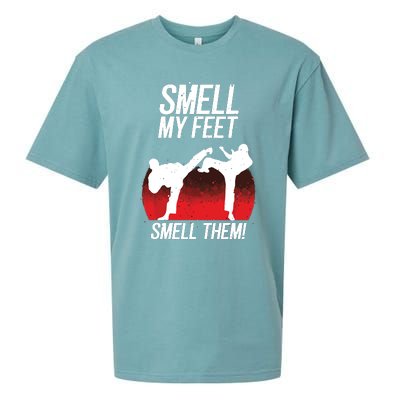 Cool Karate Gift For Boy Girl Funny Smell My Feet Karate Sueded Cloud Jersey T-Shirt