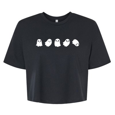 Cute Kawaii Halloween Ghosts Bella+Canvas Jersey Crop Tee