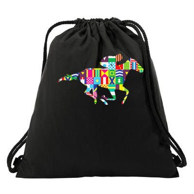 Cute Kentucky Horse Racing Silks Drawstring Bag