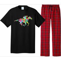 Cute Kentucky Horse Racing Silks Pajama Set