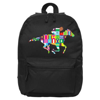 Cute Kentucky Horse Racing Silks 16 in Basic Backpack