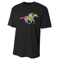 Cute Kentucky Horse Racing Silks Performance Sprint T-Shirt