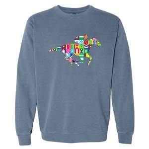 Cute Kentucky Horse Racing Silks Garment-Dyed Sweatshirt