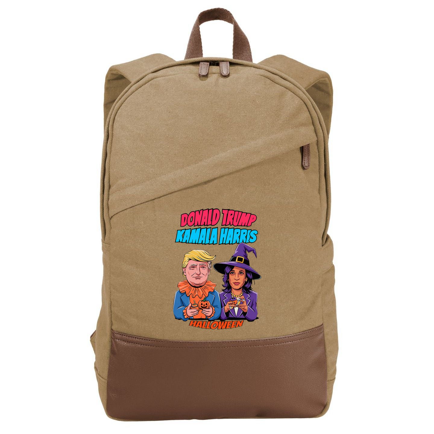 Cute Kamala Harris Anti Trump Cotton Canvas Backpack