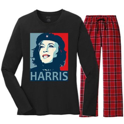 Che Kamala Harris Stop Commie La Harris Women's Long Sleeve Flannel Pajama Set 