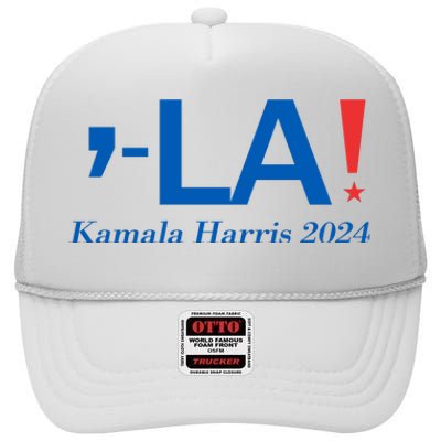 Commala Kamala Harris 2024 High Crown Mesh Back Trucker Hat