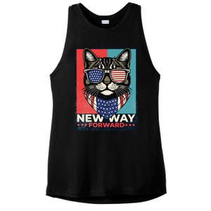 Cat Kamala Harris New Way Forward American Election 2024 Ladies PosiCharge Tri-Blend Wicking Tank