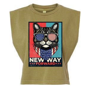 Cat Kamala Harris New Way Forward American Election 2024 Garment-Dyed Women's Muscle Tee