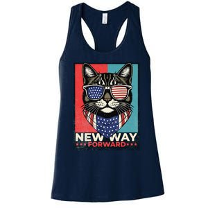 Cat Kamala Harris New Way Forward American Election 2024 Women's Racerback Tank