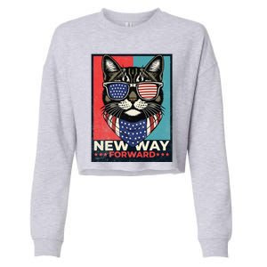 Cat Kamala Harris New Way Forward American Election 2024 Cropped Pullover Crew