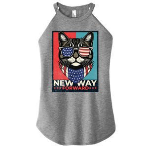 Cat Kamala Harris New Way Forward American Election 2024 Women's Perfect Tri Rocker Tank