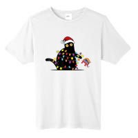 Cat Kamala Harris Black Cat Pushing Trump Elephant Christmas Tall Fusion ChromaSoft Performance T-Shirt