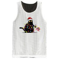 Cat Kamala Harris Black Cat Pushing Trump Elephant Christmas Mesh Reversible Basketball Jersey Tank