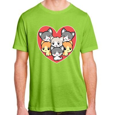 Cute Kitten Heart Shaped Design For Cat Lovers Meaningful Gift Adult ChromaSoft Performance T-Shirt