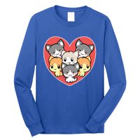 Cute Kitten Heart Shaped Design For Cat Lovers Meaningful Gift Long Sleeve Shirt