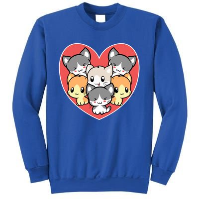 Cute Kitten Heart Shaped Design For Cat Lovers Meaningful Gift Sweatshirt