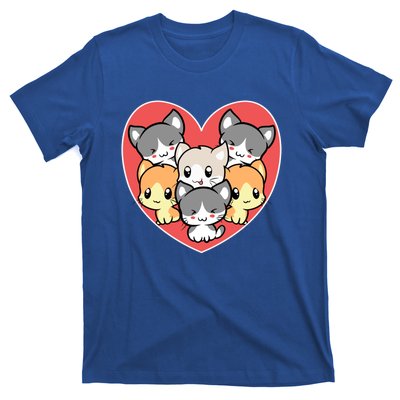 Cute Kitten Heart Shaped Design For Cat Lovers Meaningful Gift T-Shirt