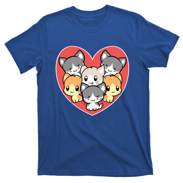 Cute Kitten Heart Shaped Design For Cat Lovers Meaningful Gift T-Shirt